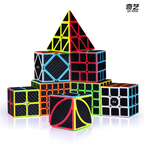 奇艺碳纤维金字塔SQ1魔方贴纸