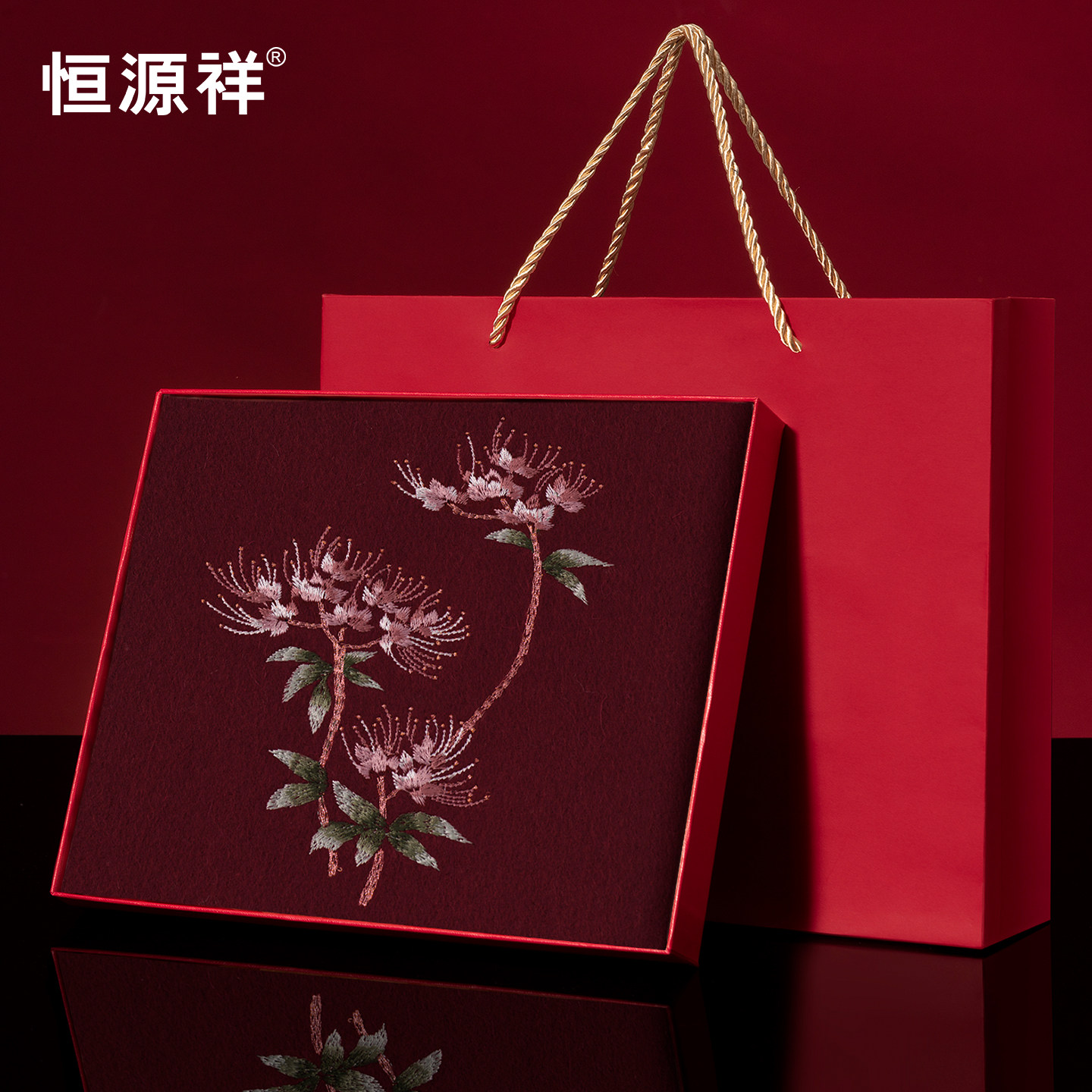 刺绣彼岸花纯羊毛围巾女保暖围脖