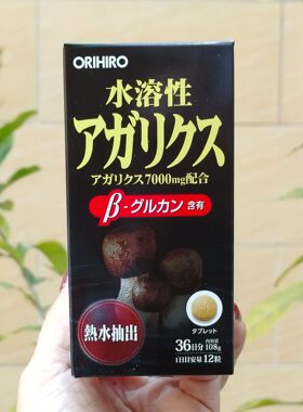 日本代购 orihiro 欧力喜乐水溶性 姬松茸提取物 β-葡聚糖 432粒