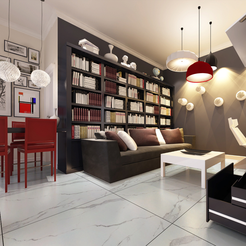 爵士白瓷砖800x800地板砖新款 客厅卧室灰色地砖 现代简约水泥砖