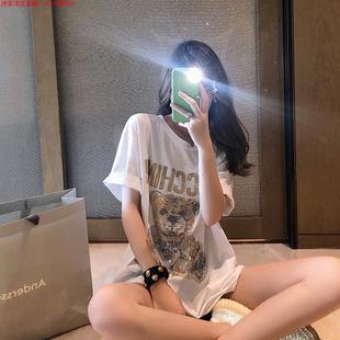 欧货下衣消失ins连衣裙 烫钻小熊t恤女夏中长款 Rouje Dsyle25新款