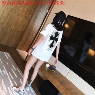 Dsyle潮牌2025年新款 白色T恤女短袖 夏装 宽松中长款 欧货时尚 Rouje