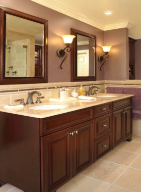 美式双盆双人浴室柜洗漱台橡木洗手盆落地1.8米实木洗脸盆柜组合