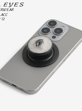 皮革眼珠气囊黑色底座｜苹果Magsafe磁吸支架｜Plank Ateliers