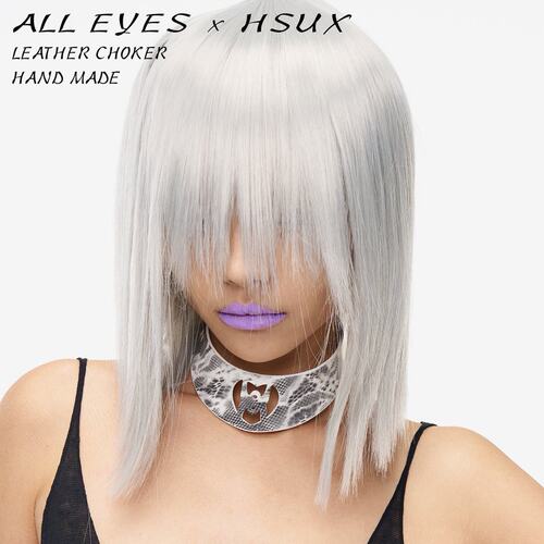 ALL EYES x HSUX 蕾丝印花皮革项圈Heart Leather Choker