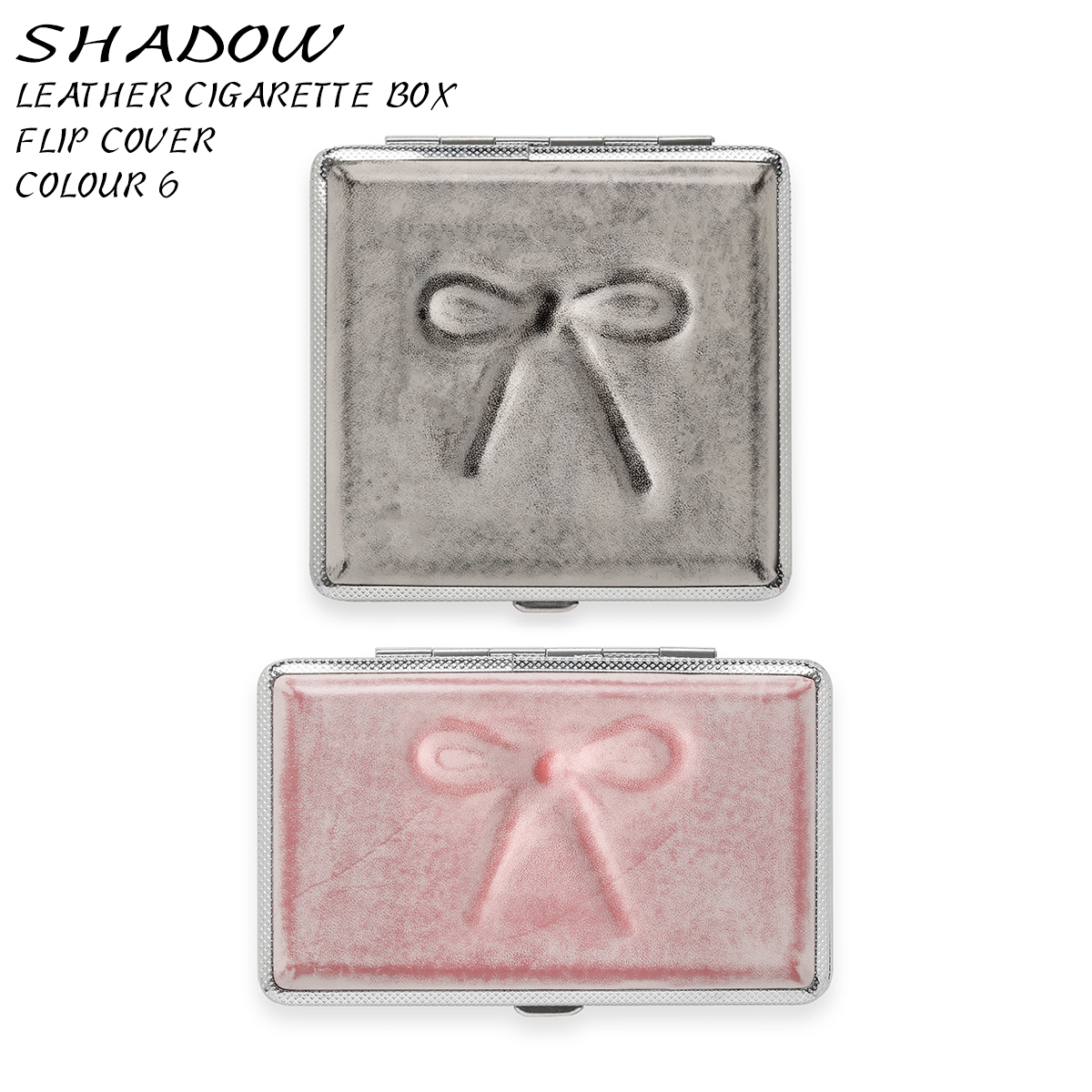 「Shadow」浮雕蝴蝶结 皮革手工制作 香烟盒收纳盒