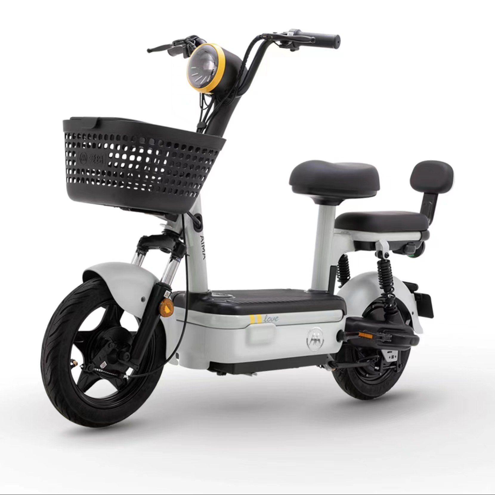 爱玛欢乐豆60电动车新国标电动车大电池长续航代步车经济简约款