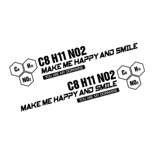 汽车个性创意多巴胺化学分子式车贴划痕贴电动摩托自行车贴纸反光