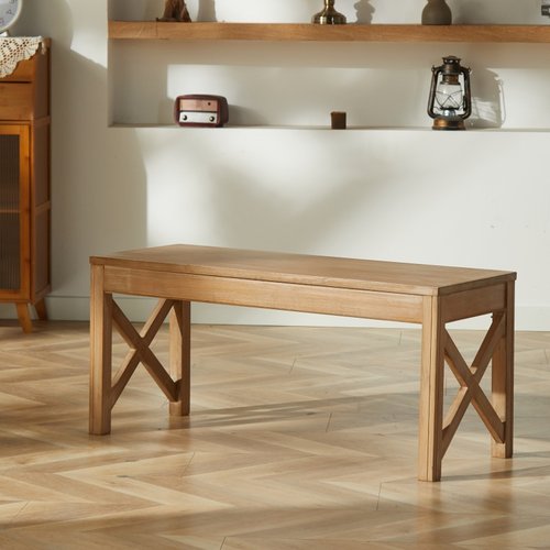 梵辰复古做旧风组装床尾门口长凳