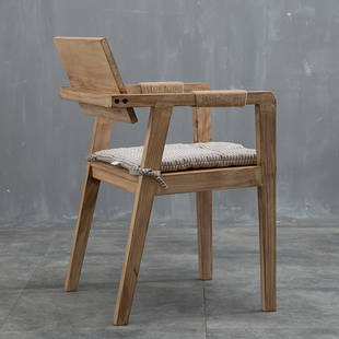 梵辰实木组装复古简约餐椅设计师靠背椅子书桌椅咖啡民宿休闲椅凳
