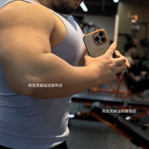 丝滑面料健身体育生显壮无袖背心修身显大显壮显肌肉男透气兽人