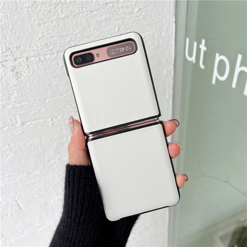 适用三星zflip手机壳皮纹折叠屏galaxy保护套z flip2代全包防摔sm-F7070男女新款超薄少女粉外壳filp1韩国z潮