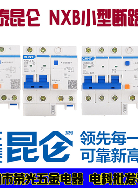 正泰昆仑断路器漏保漏电开关32A20A60A NXBLE-32/63 1P2P3P+N 4P