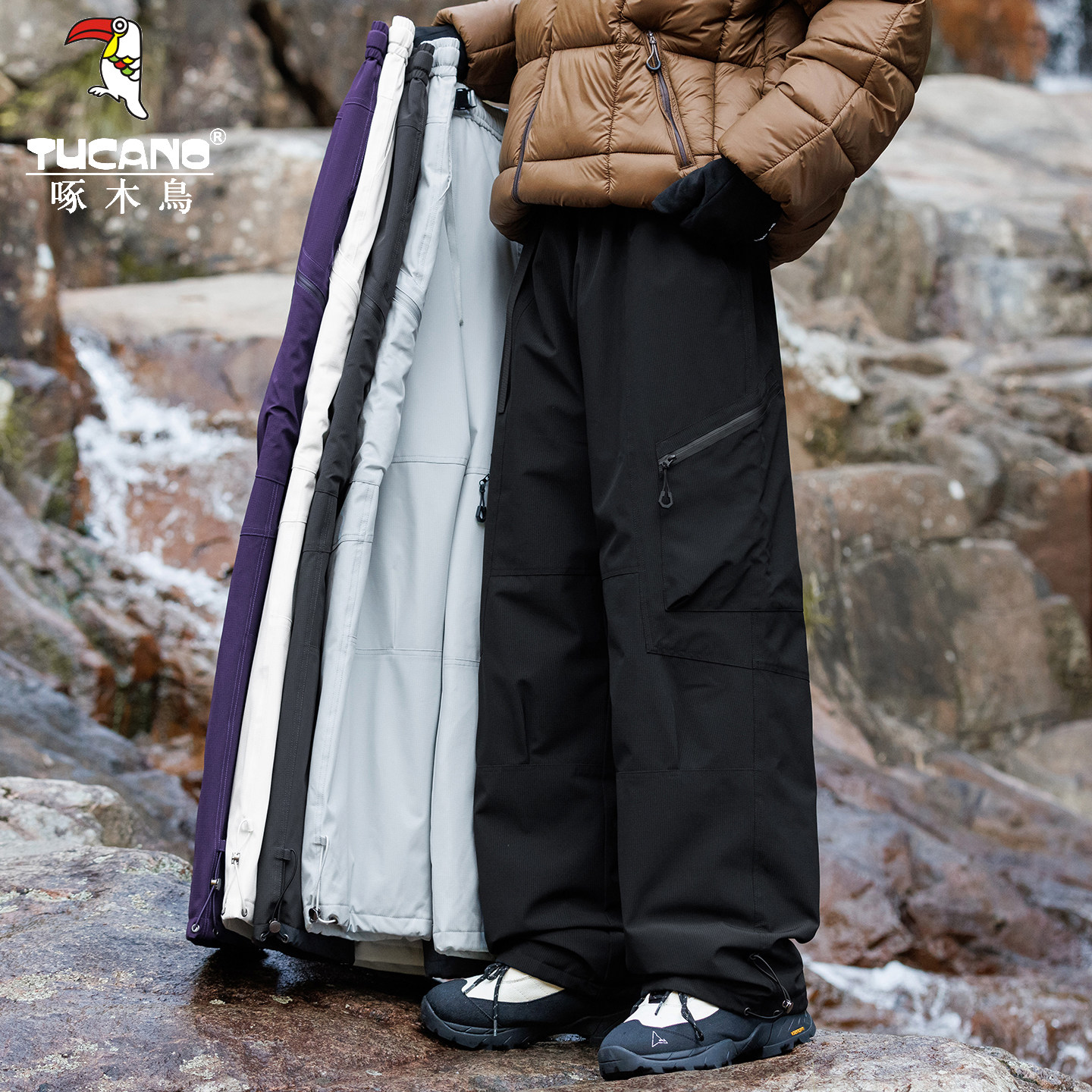 啄木鸟户外羽绒裤男外穿东北零下40度极地防寒裤冬季三防冲锋裤子