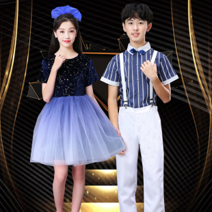 国庆儿童演出服中学生初中生小学生大合唱团女朗诵队歌咏比赛服装