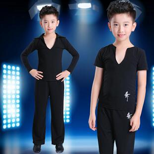 拉丁舞服装儿童男拉丁舞上衣男童比赛服演出服男成人舞蹈国标套装