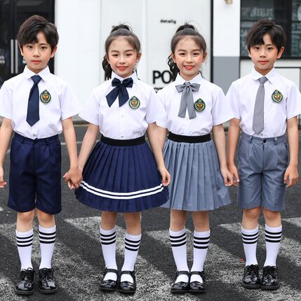 小学生校服夏装幼儿园园服英伦学院风套装儿童夏季短袖班服合唱服