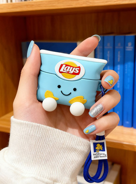 创意卡通蓝色薯片适用于一加Buds Ace 2蓝牙耳机保护套1加budsace2无线蓝牙耳机壳防摔Ace2可爱卡通硅胶软壳