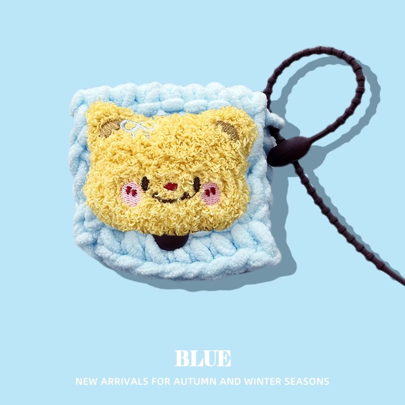 适用小米降噪3蓝牙耳机airdots3pro保护套redmi红米3毛绒醒狮AirDots2青春版卡通壳Redmi软包AirDots s收纳袋