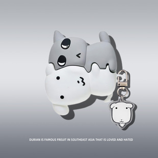 创意拥抱猫狗适用于airpodspro2保护套airpods4保护壳3苹果蓝牙耳机套盒airports4四代airpods硅胶软pro2二代