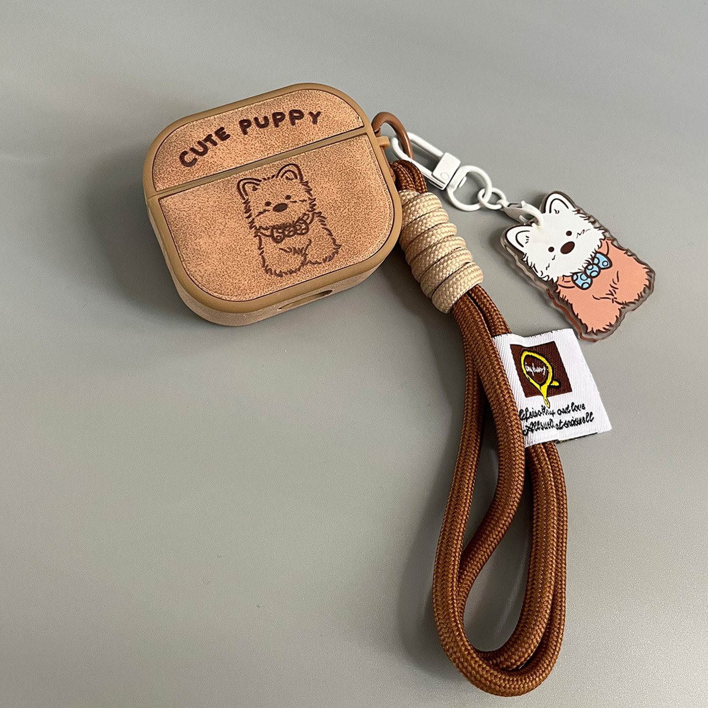 创意棕色狗狗适用华强北7代pro7保护套airpods4蓝牙耳机壳苹果airpodspro2盒airpodspro3无线3代二代高级小众