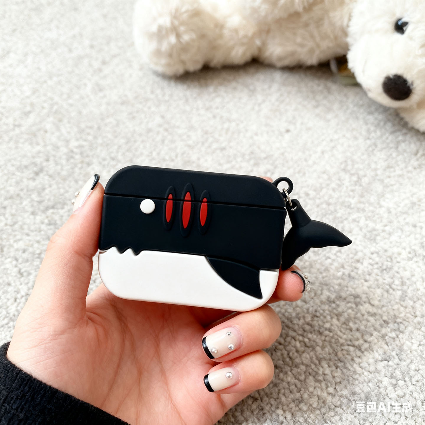 创意黑白鲨鱼适用小米buds5保护套Redmi红米buds6pro保护壳buds5pro蓝牙耳机套buds6青春版4活力版bus5pro壳3