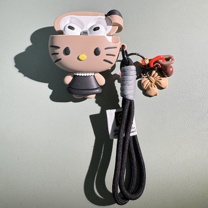 创意黑裙子凯蒂猫适用于Edifier漫步者花再zero air无线蓝牙耳机套l保护套硅胶凯蒂猫zero喵软壳