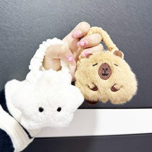 适用飞利浦TAUT102S耳机保护套新款防摔毛绒TAT1205针织TAT2708可爱TAT3739卡通TAT1209耳机手拎包毛绒1168潮