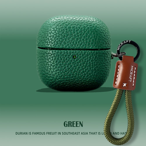 简约纯色荔枝皮纹适用华为freeclip2保护套freeclip2二代皮纹壳蓝牙耳机套翻毛皮clipfree2耳夹耳机盒高级感