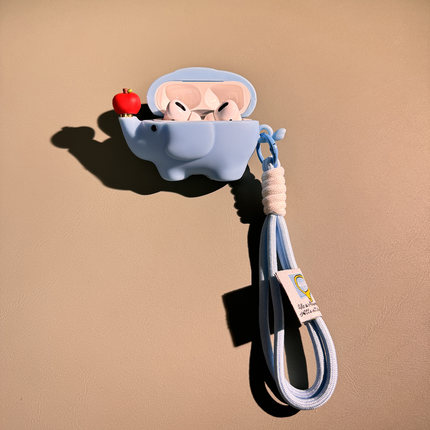 创意旋转苹果小象适用于Edifier漫步者花再zero air无线蓝牙耳机套保护套EDF200103硅胶小象保护壳软