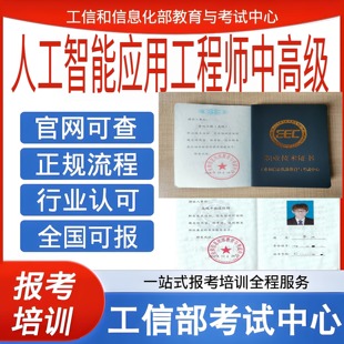 工信部人工智能应用工程师中高级职业技术证书人工智能训练师
