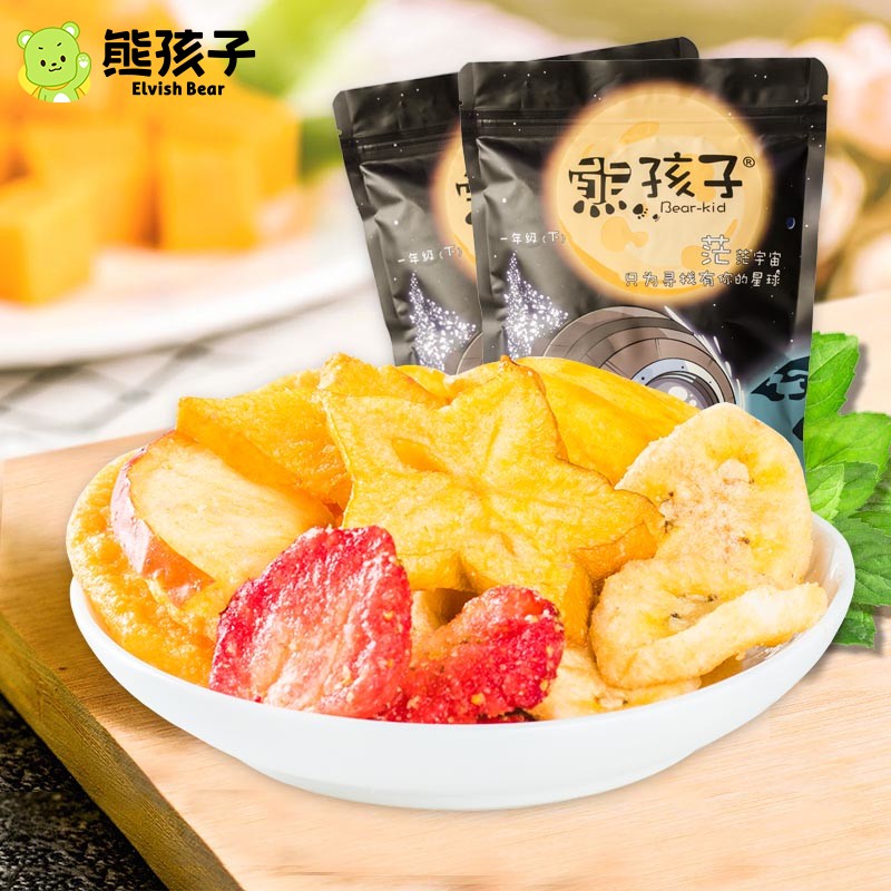 熊孩子 综合水果干108gx2袋水果干什锦脱水蔬果脆片零食混合装