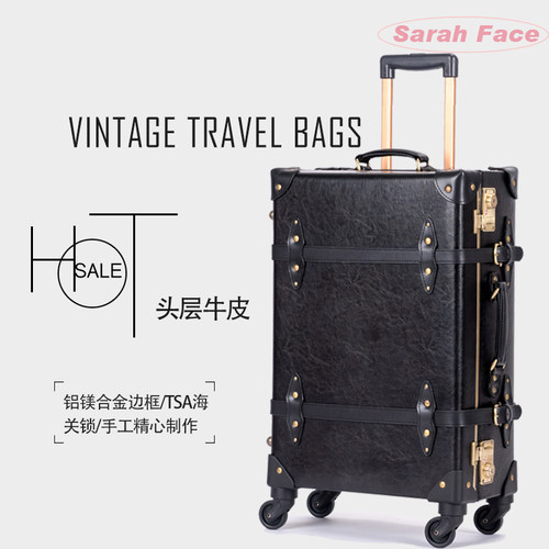 旅行箱复古铝镁合金商务牛皮