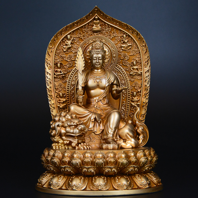 纯铜本命佛文殊普贤菩萨佛像大日如来佛不动尊大势至菩萨供奉摆件