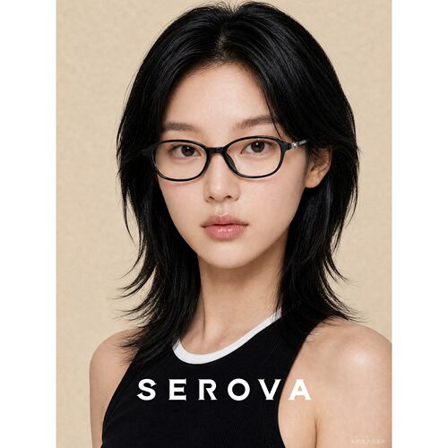 SEROVA施洛华眼镜框眼镜架眼镜框椭圆小框SF750 可定制近视镜片