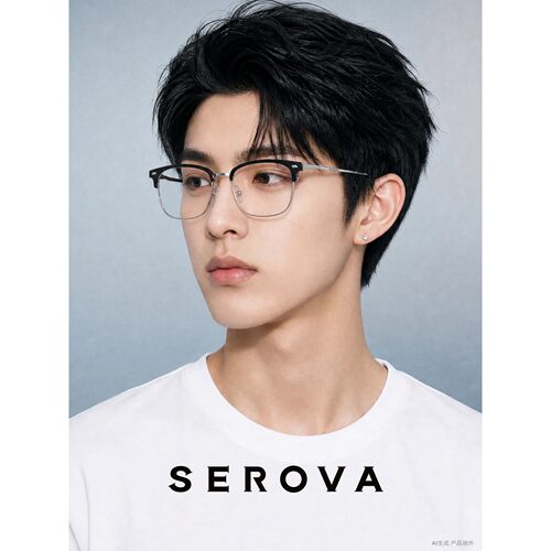 SEROVA施洛华眼镜框眼镜架眼睛框眉线半框 SL808可定制近视镜片