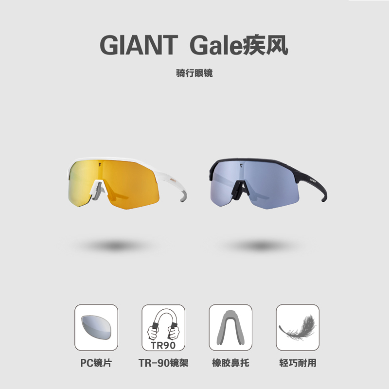 捷安特Gale高对比全镀膜带近视内挂骑行眼镜户外自行公路车护目镜