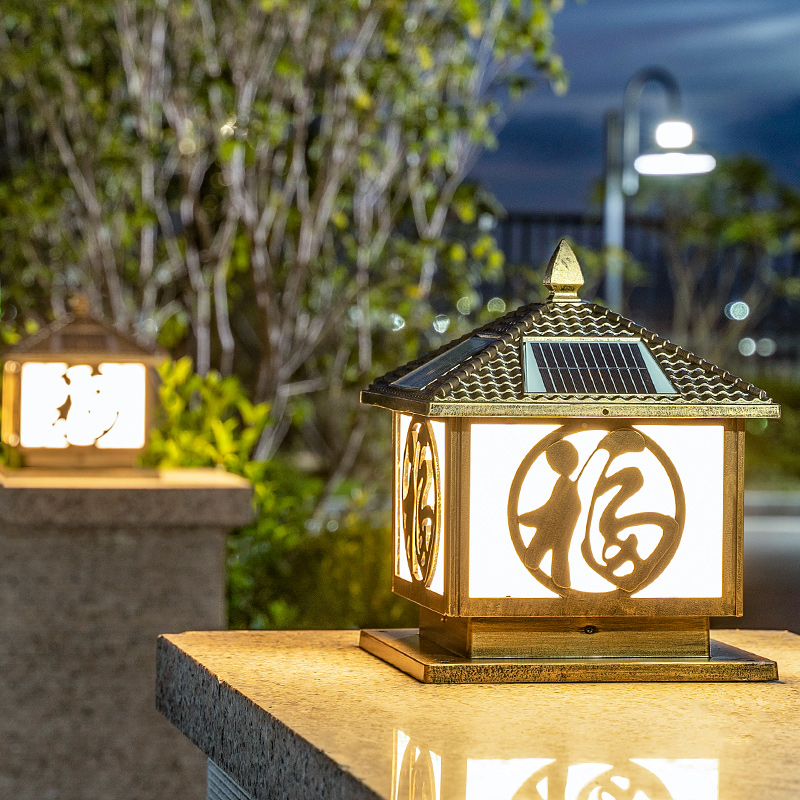 太阳能庭院灯户外防水照明柱头灯