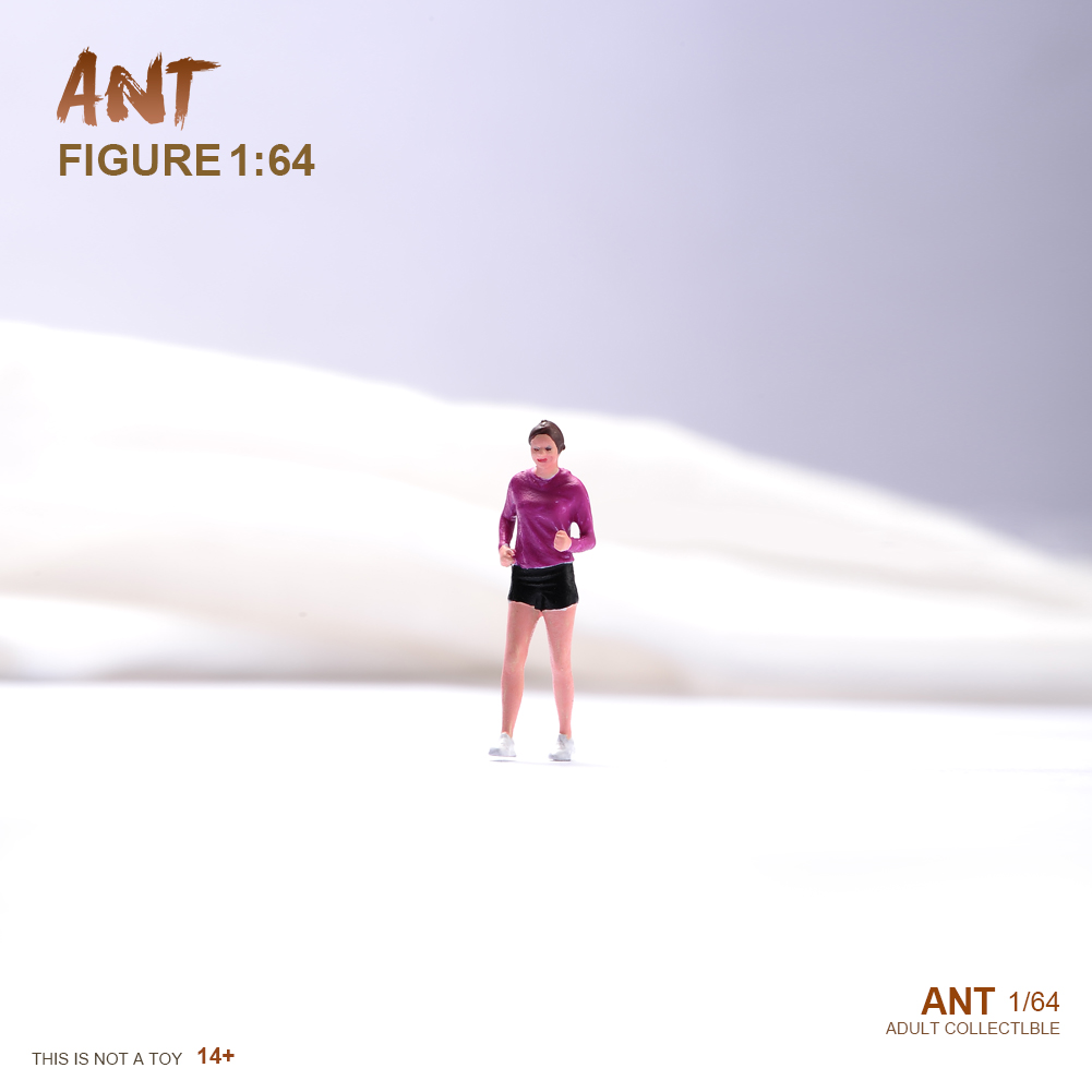 1/64运动跑步女孩树脂小人偶摆件