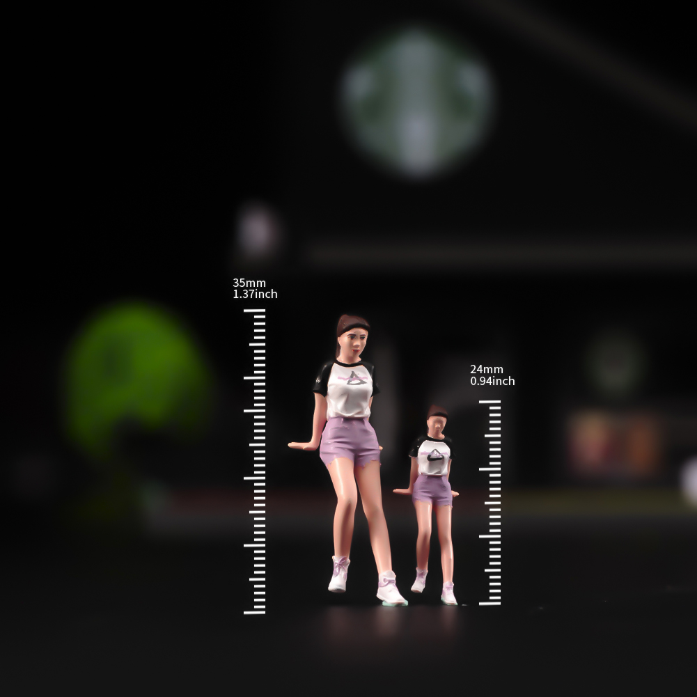 现货ANT 1/64 1/43 靠车座电车女孩涂装微缩模型手办车模场景人偶