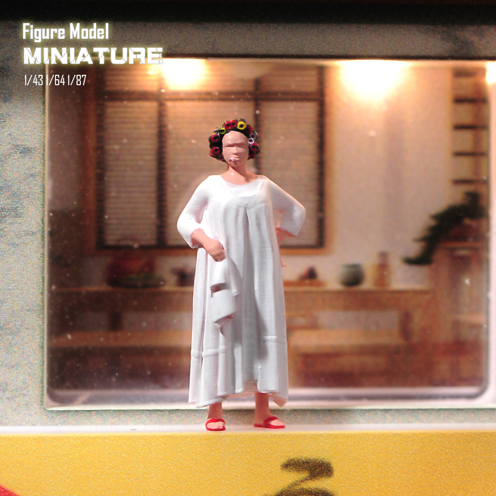现货1/87 1/64 1/43 功夫 包租婆 涂装微缩模型手办车模场景人偶