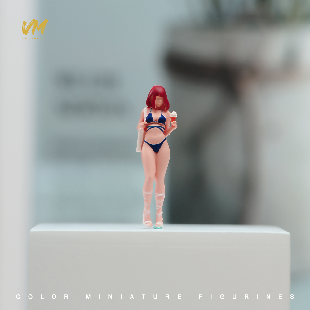 现货 1/18/24/43/64/87 吃雪糕的比基尼女孩 场景模型涂装小人偶