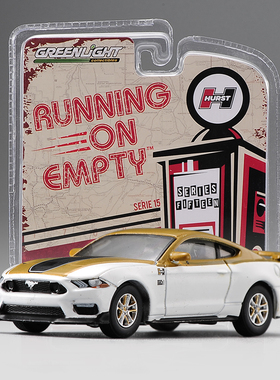 绿光 1/64 Greenlight合金汽车模型2021款福特野马MACH1 白色金顶