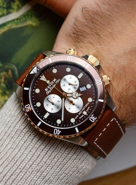 现货瑞士EDOX依度伞兵悍将石英计时手表复古熊猫盘夜光防水10238