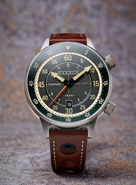 CADOLA复古赛车自动机械表1059内置表圈夜光防水皮表带