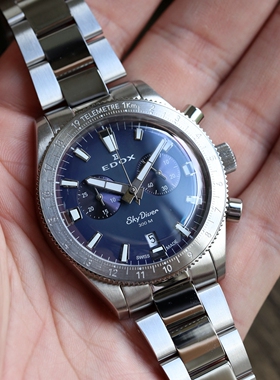 国内现货瑞士EDOX依度SkyDiver伞兵悍将限量版石英计时手表防水