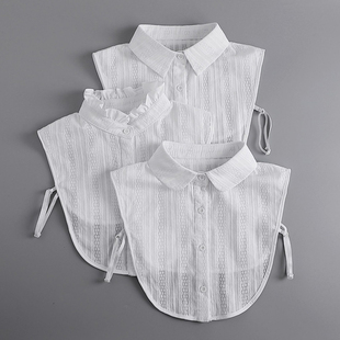 纯棉内搭衬衣领假领子女百搭假领假立领花边衬衫假衣领黑白色衬衣