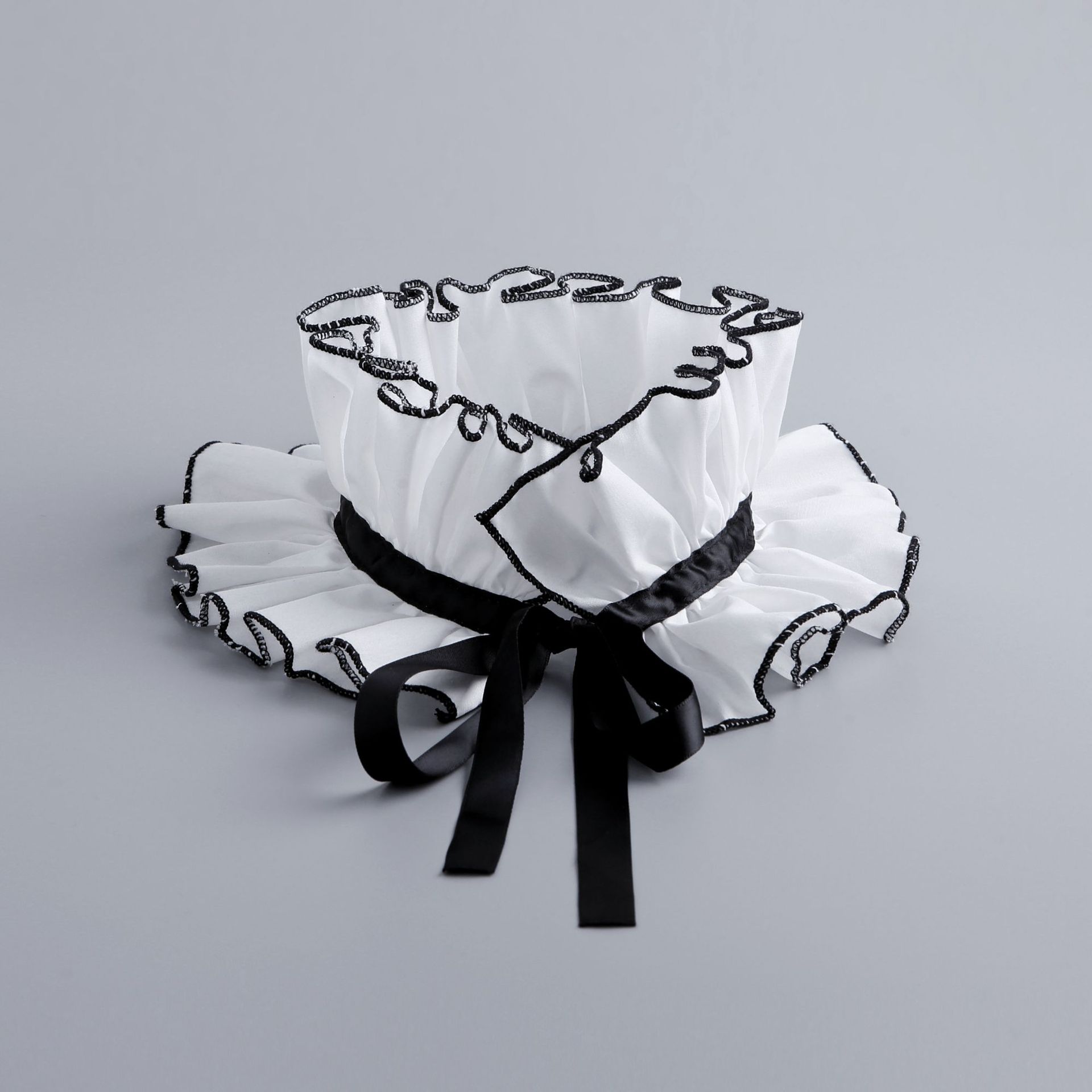 拼色木耳边拉夫领花边假领子