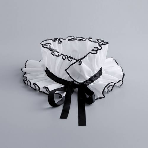 拼色木耳边拉夫领花边假领子