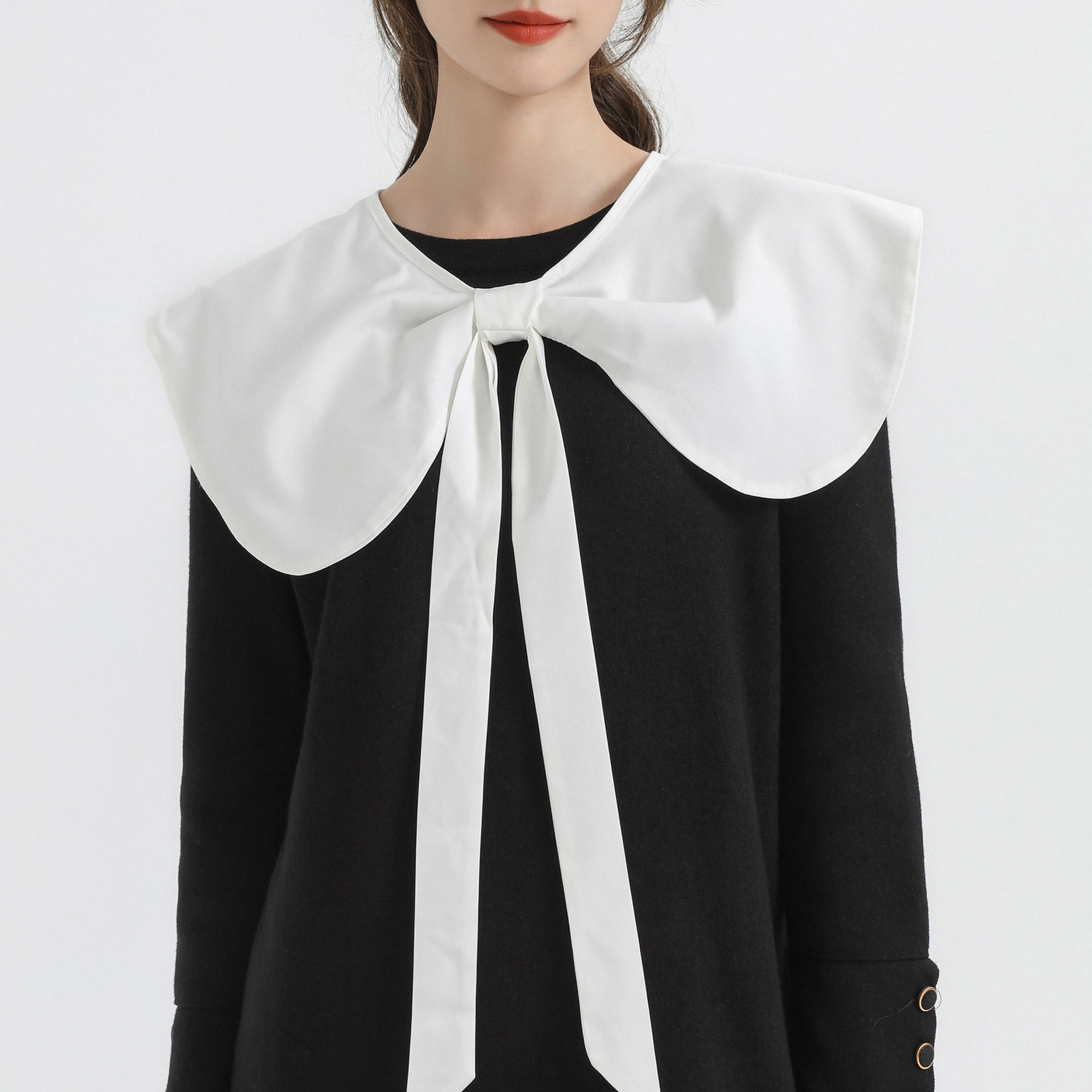 休閑夸張娃娃領雪紡大翻領披肩